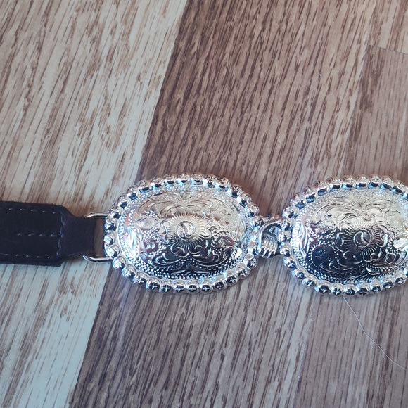 Tony Lama Vintage Western Concho Belt. Brown leather. Sz 30 M - Picture 4 of 4